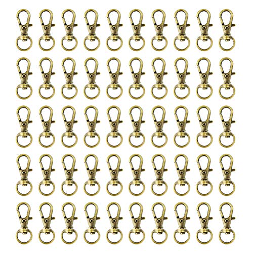 Swivel Clasps Lanyard Snap Hook,cnomg Metal Swivel Lanyard Snap Hook Lobster Claw Clasp (Bronze) - color: Bronze, size: 1.2 inches