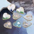 Oubaka 50pcs Open Bezel Pendants Heart Open Back Frame Pendant Hollow Frame Pendants Resin Craft Bezels for Earrings, Necklace, Bracelet, Pressed Flower, DIY Crafts(K Gold) - color: K Gold;Heart
