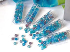 600 Pieces Czech Fire-Polished Faceted Glass Beads Round 4mm, Transparent Blue-Vega Mix - color: Transparent Blue-Vega Mix