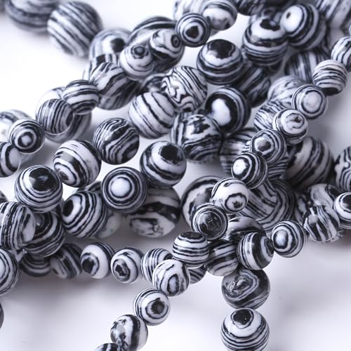 Black Peacock Turquoise Stone Beads for Jewelry Making DIY Bracelet Necklace Gemstone Round Crystal 1 Strand e 1 Strand 15.5inch 45PCS 8MM - color: Black Peacock Turquoise, size: 8MM