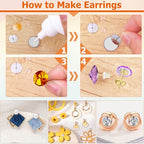 Earring Posts Stainless Steel, Flasoo 1200Pcs Hypoallergenic Earrings Posts and Backs, Gold Flat Pad Ear Ring Studs with Clutch for Earring Making and DIY Stud Earring Supplies - color: Gold