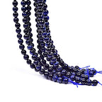 Natural Round AAA+ Dark Blue Tiger Eye Gemstone Loose Beads Energy Stone Healing Power for Bracelet Jewelry Making 1 Strand 15"（8mm,48pcs） - color: Dark blue, size: 8mm