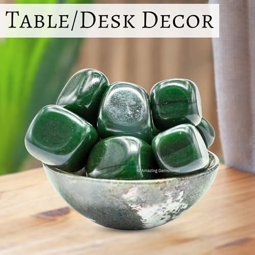 Amazing Gemstone Dark Green Aventurine Crystal Tumbled Stones Polished Rocks - Natural Gem Stones for Healing - DIY Crystals for Protection (1 Piece) - color: Dark Green Aventurine