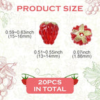 Ornazy 20 pcs Lampwork Raspberry Summer Cute Glass Fruit Beads Handmade Imitation Food Beads for DIY Earring Necklace Jewelry Supplies