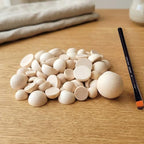 12/15/20mm Natural Unfinished Wood Beads Half Wooden Beads Small Half Round Wooden Balls for Paint DIY Craft 120pcs