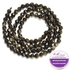 AD Beads Natural Gemstone Diamond-Cut Micro-Faceted Round Tiny 4mm Small Round for DIY Necklace Jewelry Making Beads (Gold Obsidian) - color: Gold Obsidian