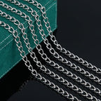 UMAOKANG 6.6 Feet Jewelry Chain for Jewelry Making Stainless Steel Chains Bulk for Men and Women Necklace DIY Jewelry Making Chain Roll - color: Cable (Steel)