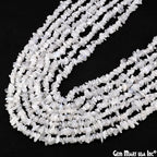 GM GemMartUSA Rainbow Moonstone Natural Raw Chip Strands | Semi-Precious | AAA+ Quality 1 Strand 34” | DIY Bracelet Jewelry Making, Healing Crystal Craft| 4-6mm - White Color Gemstones (CHRM-70001) - color: Rainbow Moonstone (CHRM-70001)