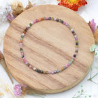 MASSIVE BEADS Natural Genuine Gemstone Beads Healing Crystal Chakra Reiki Jewelry Faceted Round Beads Bracelets 3mm - color: Color Tourmaline A