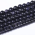 8MM Blue Sand Round Loose Beads Natural Gem Beads Crystal Energy Stone Beads for Jewelry Making DIY Bracelet Necklace - color: Blue Sand, size: 8mm