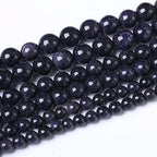10MM Blue Sand Round Loose Beads Natural Gem Beads Crystal Energy Stone Beads for Jewelry Making DIY Bracelet Necklace - color: Blue Sand, size: 10MM