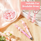 Ferreve 20 Pcs Chunky Bubblegum Beads 20mm Focal Pen Large Rhinestone Pearl Beads for DIY Beadable Pen School Jewelry Making Keychain Craft Making(Pink) - color: Pink
