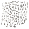 CHuangQi 100pcs Bulk Lots Jewelry Making Charms, Mixed Smooth Metal Charms, Pendants Bracelet Necklace Jewelry Making and DIY Craft Accessories - color: Silver