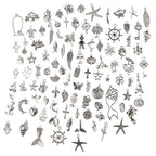 CHuangQi 100pcs Bulk Lots Jewelry Making Charms, Mixed Smooth Metal Charms, Pendants Bracelet Necklace Jewelry Making and DIY Craft Accessories - color: Silver