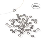 PH PandaHall 200pcs Large Hole Spacer Beads Tibetan Alloy Antique Silver Donut Rondelle Jewelry Spacers for Bracelet Jewelry Making, 8x2mm, Hole: 3mm - color: Donut Antique Silver - 200pcs, size: 8mm