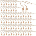 SUNNYCLUE 1 Box 100Pcs Real 18K Gold Plated Brass Earring Hooks Hypoallergenic Earring Findings Fish Hook Ear Wires with Filigree Round Ball French Earring Hook for Jewelry Making Supplies Women - color: 100pcs 18k Gold Plated Earring Hooks With Filigree