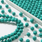 8mm Turquoise Beads 190pcs Natural Stone Gemstone Bead Round Loose Beads for DIY Crafts Bracelet Necklace Earrings Jewelry Making (Green) - color: green