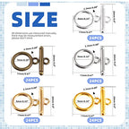 Glarks 420Pcs Toggle Clasps and Open Jump Rings Set 120 Sets 5 Colors Round Toggle Clasps Connectors T-Bar Jewelry Clasp and 300pcs 3 Colors Open Jump Rings for Jewelry Bracelet Necklace Making