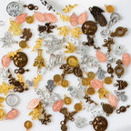 stino 100g Metal Pendant Charms for Jewelry Making, Bulk Silver & Gold Plated Charms for Braclet Necklace Crafts, Animal Plant Flower Pet and so on - color: Character Mixed Color