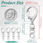 25 Pack Lobster Claw Clasps Keychain Kit, Silver Keychain Clip with Swivel Snap Hooks, Bulk Key Chain Clasps for Crafts DIY Making - color: A-Silver