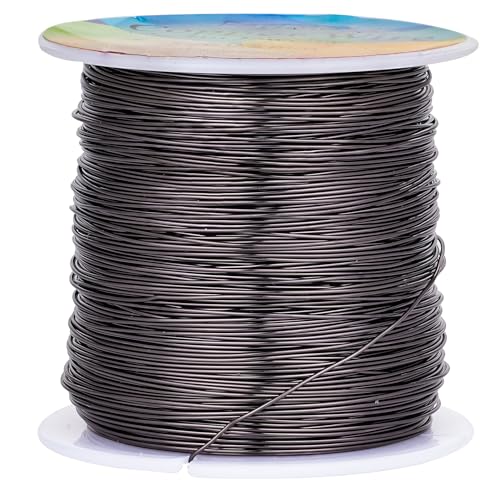203 Feet Tarnish Resistant Copper Wires 24 Gauge/0.5mm Jewelry Craft Wires Beading Wire for Jewelry Making, Wire Wrapping and Crafting (Gunmetal) - color: Gunmetal, size: 24 Gauge