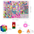 650pcs Polymer Clay Beads Bracelet Making Kit, Gold Beads Clay Bead Charms for Jewelry Making DIY Bracelet, Necklace, Earring Making, Cute Fun Bead Charms Arts Crafts DIY Gifts - color: Color cartoon