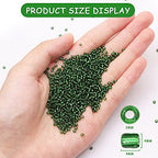 2100 Pcs Size 6/0 Glass Seed Beads, 4 mm Emerald Green Small Mini Spacer Loose Pony Beads for Jewelry Making and DIY Crafts - color: Emerald Green, size: Large