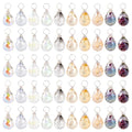 PH PandaHall 200pcs Faceted Teardrop Charms, 10 Colors Crystal Charms Transparent Glass Crystal Pendants Wire Wrapped Glass Charms Drop Dangle Charms for Necklace Clip on Earings Bracelet Craft Making