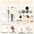 Colarr 24 Sets Plastic Beadable Pens DIY Pens Making Kit Assorted Wood Beads Crystal Spacer Black Ink Ballpoint for Women Crafts Office Family Gifts(Dog) - style: Dog
