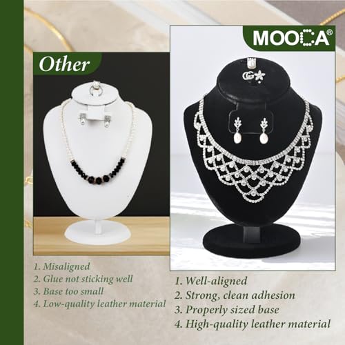 MOOCA Jewelry Display, Black Velvet Stand, Necklace Mannequin, Adjustable Hook, Wood Base, Fits Choker Necklaces, Jewelry Storage - color: Black Velvet