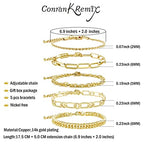 Waterproof Gold Chain Bracelet For Women Non Tarnish,14K Gold Plated Link Dainty Bracelets Stake Layered Bracelet Set Hypoallergen Gold Jewelry - color: Style-13