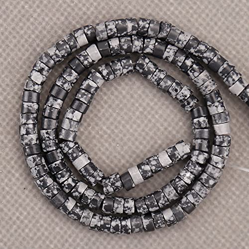 BONNY BOXX 150PCs Natural Black Imperial Jasper Spacer Beads, Loose Semi Precious Flat Round Gemstone Heishi Disc Stone Beads for Beading Jewelry Making 4mm*2mm - color: Black Imperial Jasper, size: 4MM*2MM