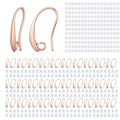 Rose Gold Plated Earring Hooks, 230PCS Earring Findings with Earring Backs for Jewelry Making Hypoallergenic Ear Wires Fish Hook for DIY Earrings Bulk Pack - color: Rose Gold-Big Earing Hooks