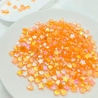 450Pcs Acrylic Beads AB Crystal Star Beads Heart Beads for Jewelry Making DIY Bead Bracelet Necklace Earrings(Orange Yellow) - color: Orange Yellow