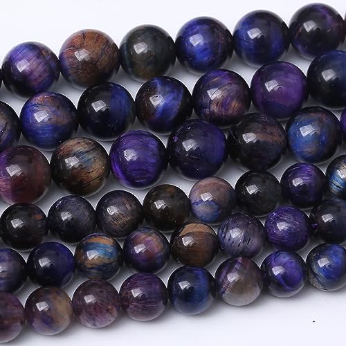 6MM Blue Dream Tiger Eye Round Loose Beads Natural Gem Beads Crystal Energy Stone Beads for Jewelry Making DIY Bracelet Necklace - color: Blue Dream Tiger Eye, size: 6MM