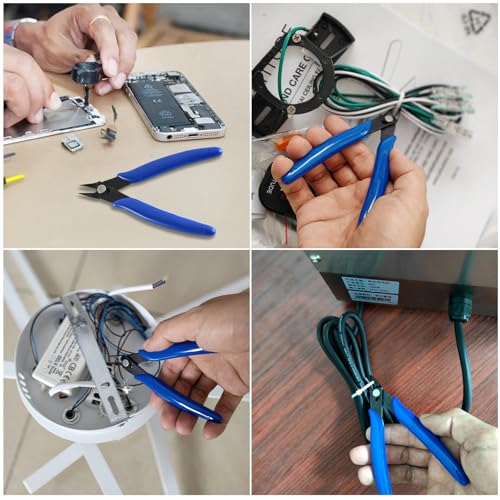 5 Inch Micro Flush Cutter, 5Pack Small Wire Cutters Spring Loaded Cutting Pliers, Wire Cutters for Jewelry Making, Soft Copper Wire, Floral, Electronics, Model Craft, Heating Wire, 3D Print - color: 5 Pack