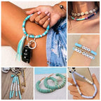 Elecrelive Mix Blue Clay Beads for Bracelets Making, 6mm Flat Round Heishi Spacer Beads Loose Polymer Clay Chips 5640pcs for Chocker Necklace Earring DIY Crafts - color: Deep Sky Blue
