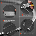 80ft Jewelry Making Kit - 8 Color Stainless Steel Curb Chain, 240 Jump Rings & 80 Lobster Clasps for DIY Bracelet, Earring & Necklace Crafts (2*3 mm) - color: 8 Colors Curb Chain 80FT