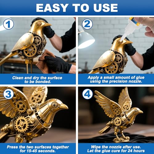 Meuvcol Metal Glue 100g - Heavy Duty Super Glue for Metal, Aluminum, Stainless Steel, Craft - Strongest Metallic Adhesive Weld, Fast-Bonding & Clear, Liquid Bonding Adhesive for Plastic, Wood,Rubber - size: 100g, style: Metal Glue