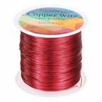 HARFINGTON Wire 328ft Length 26 Gauge Copper Craft Jewelry Wrapping Wire Tarnish Resistant Beading for Jewelry Making Supplies Crafting, Bright Red - color: Bright Red