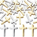 20 Pcs Cross Charms for Jewelry Making, Religious Cross Beads for Bracelets, Crosses for Jewelry Making, Bracelets, Necklaces, DIY Crafts (Rose Gold, Silver) - color: 20pcs, 8x13mm, Gold, Silver