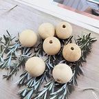 INSPIRELLE 30pcs 30mm Natural Wood Beads Unfinished Round Wooden Loose Beads Big Size Wood Spacer Beads with 10M Jute Twine for Craft Making Home Decoration - size: 30mm