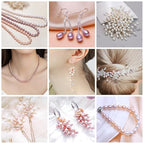 50 Pcs Real Pearls for Jewelry Making AAA 7-8 mm Non-Porous Natural Pearls Beads Oval Bead Loose Gemstone Bead Crafts Gift for Mother's Day.,DIY Gifts. - color: 7-8 mm no holes.