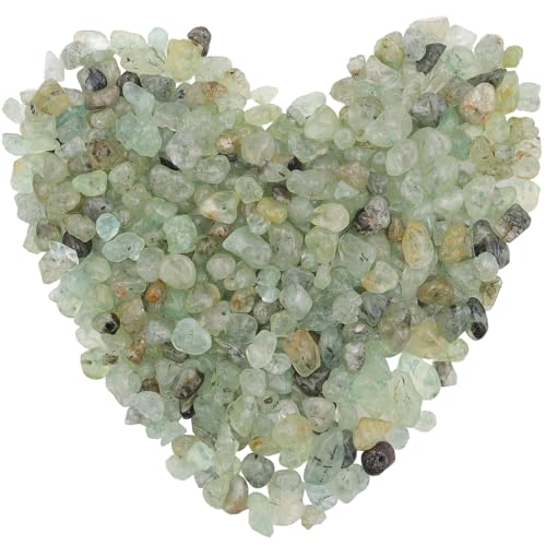 400pcs Natural Chip Stone Beads for Jewelry Making Prehnite 5-8mm Irregular Gemstones Healing Crystal Loose Rocks Bead Hole Drilled for Ring Earrings Necklace Bracelet Making DIY Art Crafts - color: Green Prehnite(2 Strands-62")