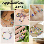 1 Box 160pcs 8 Styles Blue Millefiori Lampwork Beads Handmade Flower Heart Evil Eye Flat Round Glass Loose Spacer Bead Charm Bulk for Jewelry Making Bracelets Necklaces DIY Craft Supply