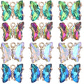 SUNNYCLUE 1 Box 32Pcs Butterfly Charms Crystal Dangle Charms 12x10mm Glass Butterfly Beads AB Color Rhinestone Micro Pave Cubic Zirconia Butterflies Charm for Jewelry Making Charms DIY Craft Supplies - color: 1 Box 32Pcs AB Color Butterfly Charms 12x10mm