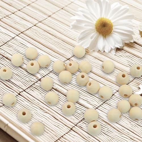 50Pcs Natural Wood Beads, 25mm Small Round Wooden Balls, 1Inch Unfinished Wooden Beads for Crafts, DIY Jewelry, Dream Catchers - size: 25mm