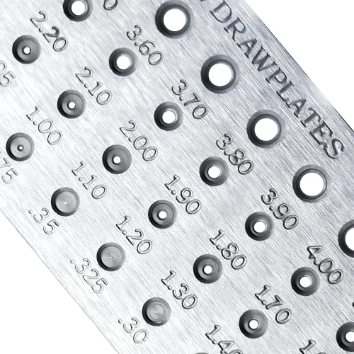 Jewelry Wire Drawplate Carbide Steel Round Draw Plate for Jewelry Wire Making (0.26-4.1mm, 52 Holes) - size: 0.26-4.1mm, 52 Holes