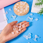 Cheriswelry DIY Bracelet Beads Pendants Kit - Mixed Transparent White Flower Butterfly Star Bowknot Loose Spacer Resin Beads - 30gs, 4-23.5mm, Clear AB Color - color: Clear AB