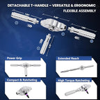 Ratcheting Screwdriver Set, 40-in-1 Magnetic Multi-Bit Driver with Dual-Direction Ratchet, Detachable T-Handle, Magnetic Booster, Extended Grip & Storage Box for Home Repair, Appliances & DIY - size: 40 PCS